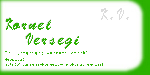 kornel versegi business card