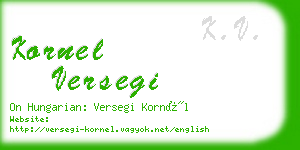 kornel versegi business card